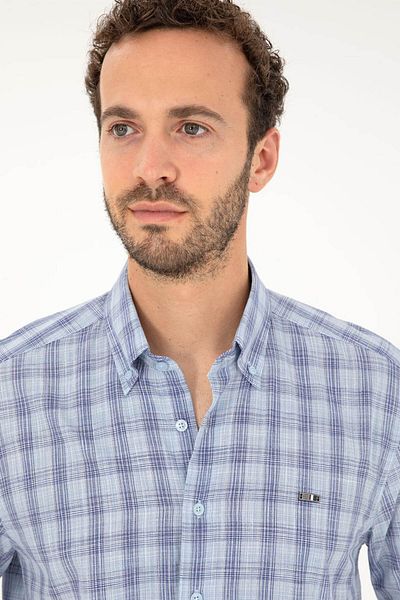 U.S. Polo Assn. Ανδρικό πουκάμισο Bubba Navy Blue 1831004