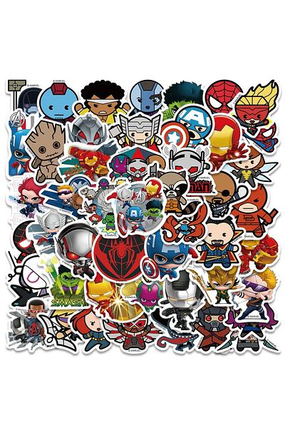 Miniso Dsn-012-50pcs Disney The Avengers Marvel Stickers For Laptop Phone Snowboard Luggage Fridge Diy Deca