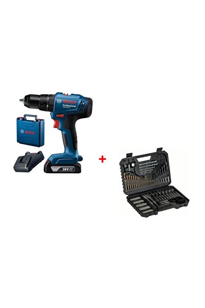 Bosch Gsb 183-LI 18V 2AH Darbeli Tek Akülü Vidalama Şarjlı Matkap ve 103 Parça Karışık Aksesuar Seti