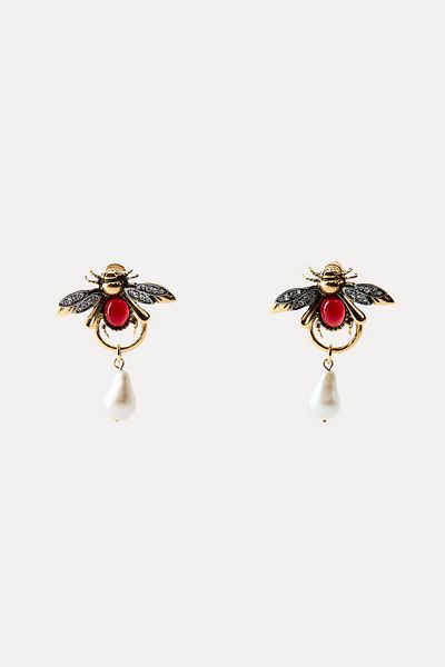 yucelique Zra Beach Collection Design İi̇nci Dangle Bee Earrings