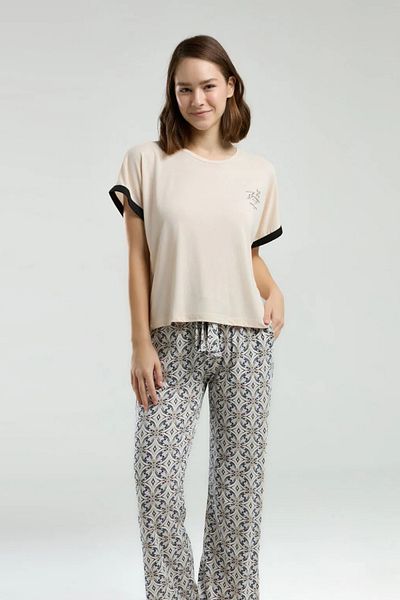 Pierre Cardin Women's Short Sleeve T-Shirt and Pants Home Wear Vr.Pc.Ky89.A.59.Y08