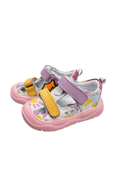 NİNO BEBE Nino Genuine Leather Orthopedic Sole Baby Girl Summer Double Band First Step Shoes