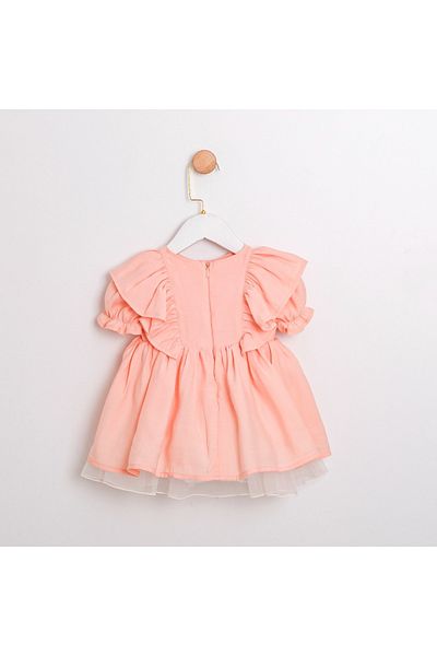 ministok Linda Balloon Sleeve Embroidered Baby Girl Dress