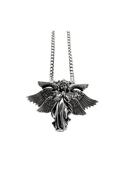 Viking Angelic Angel Design 316L Stainless Square Chain Steel Necklace