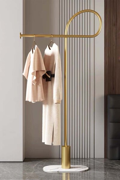 Generic a modern, minimalist floor-standing coat, Abaya and clothes rack, a Nordic and light luxury design