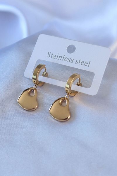Skygo 316L Steel Gold Color Heart Model Women's Earrings - TJ-BKP7751