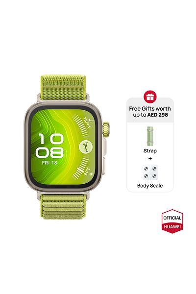 Huawei Watch Fit4 Pro Smart Watch, 1.82” Display,Sapphire Glass &Titanium,Green + Free Strap + Scale
