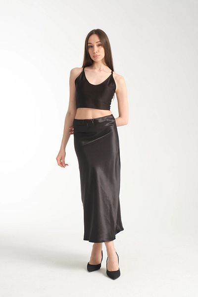 İLKCET MODA Fustă midi damă din satin