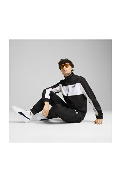 Puma Kötött öltönyök, normál, hosszú ujjú, normál, állógallér, oldalzseb, kötött, színblokkoló