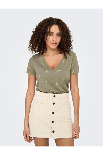 JDY Jdydora Dodo S/S Foil V-Neck Top Jrs