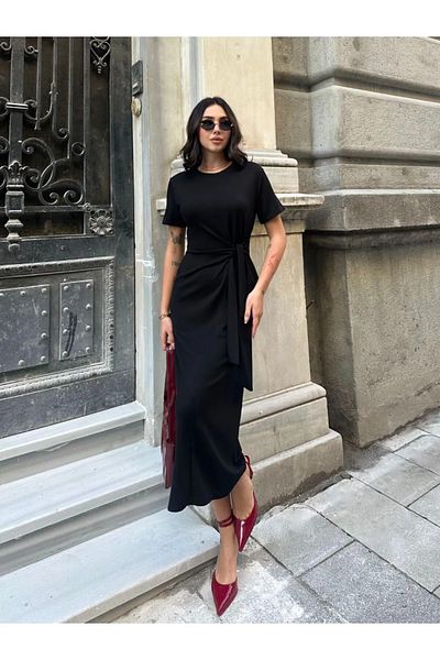 eBaa fashıon Φόρεμα Modal από ύφασμα με δέσιμο