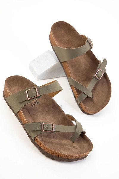 SOHO Khaki Kapcie Damskie 20608