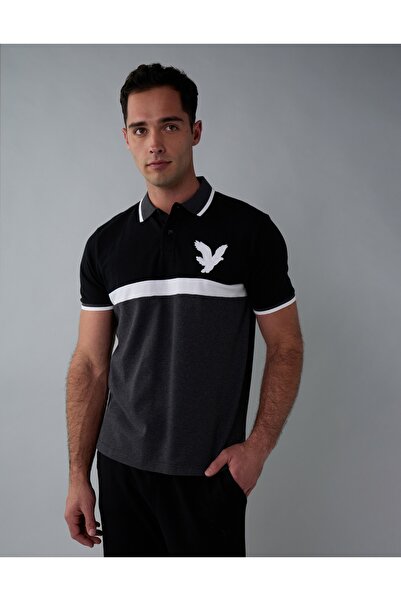 AMERICAN EAGLE Ae Logo Flex Pique Polo Shirt