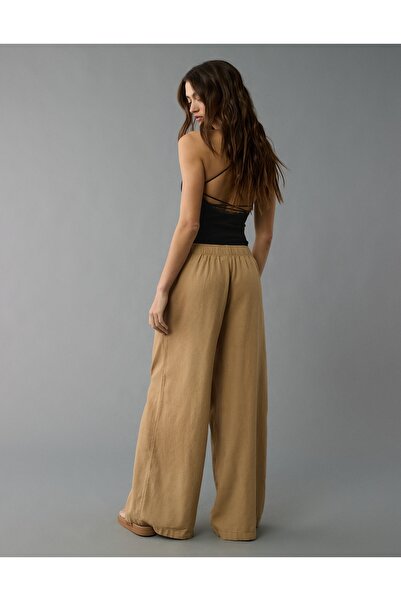 AMERICAN EAGLE Ae Weekend Vibes Linen-Blend Pull-On Pant