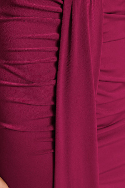 Trendyol Collection Vínová maxi pletená plážová sukně TBESS23ET00021