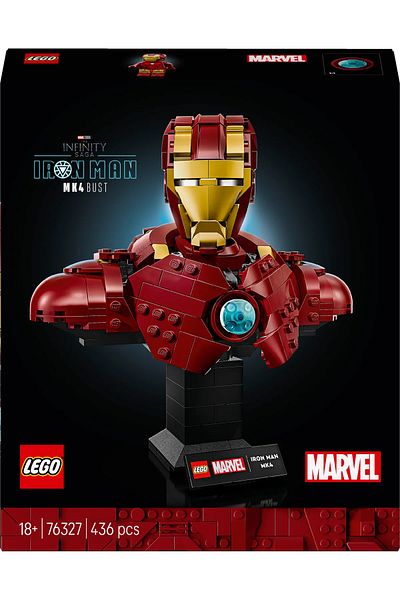 LEGO ®   مجموعة بناء نموذج Marvel Iron Man MK4 Bust 76327 - تحتوي على شخصيات صغيرة 18+ (436 قطعة)
