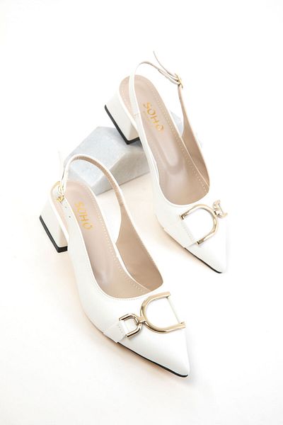 SOHO White Women's Classic Heeled Shoes 20643