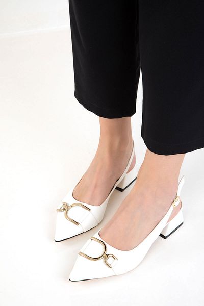 SOHO White Women's Classic Heeled Shoes 20643