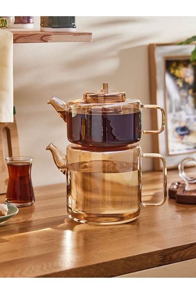 Karaca Midi Size Teapot Amber - Flat Borosilicate Glass