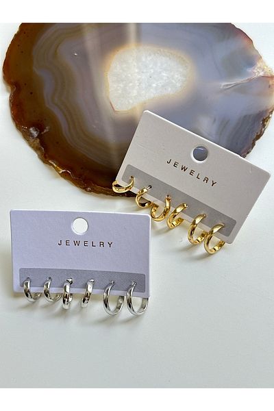 YOUES JEWELRY Hoop Earrings 12Pcs 6 Pairs Earrings Set