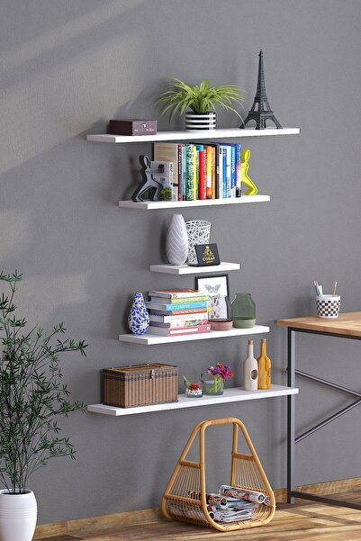 Cosargroup 5 Li İskandinav Tarzı Bohem Kum Saati Model Duvar Rafı Tv Rafı Kit...