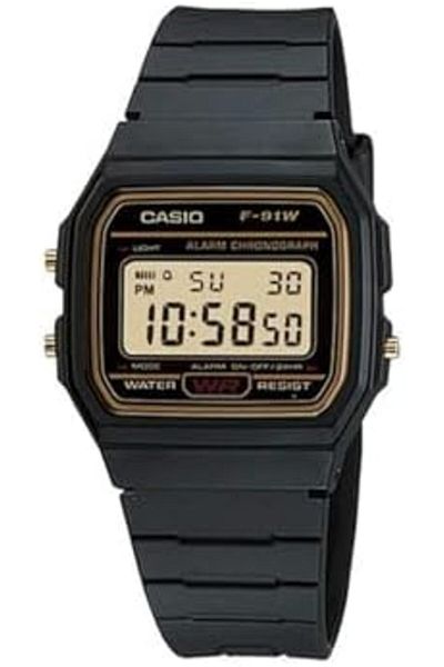 Casio Digital Watch with Resin Strap, Black, F-91wg-9qdf