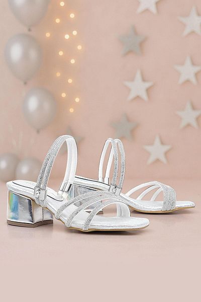 hapshoe Pantofi cu toc pentru fete Judy Silver Stone