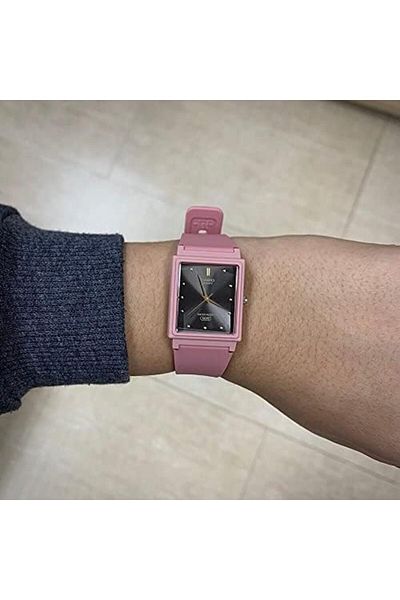 Casio Women's Analog Watch with Black Dial and Pink Resin Strap - MQ-38UC-4ADF