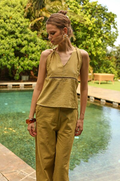 valena Manon Suspender Trousers Suit Green