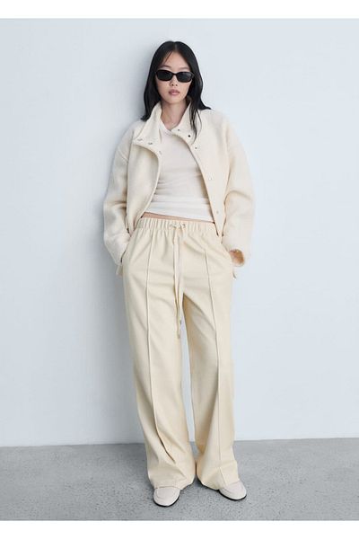 MANGO Woman Top z cienkiej dzianiny prążkowanej