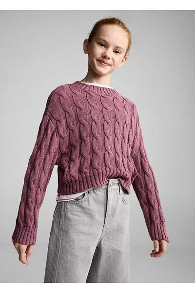 MANGO Kids Knit Detailed Knitwear Sweater