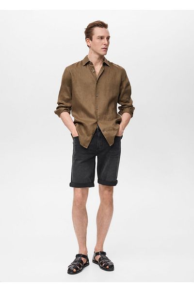 MANGO Man Slim fit τζιν βερμούδα