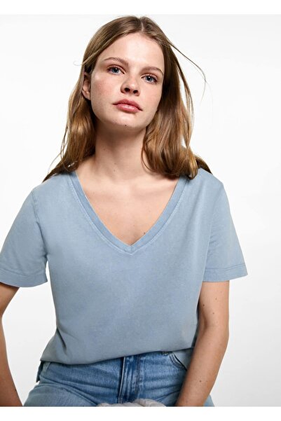 Mango Teen Yıkanmış pamuklu tişört