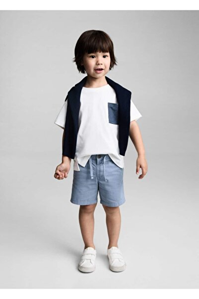 MANGO Baby Beli bağ detaylı pamuklu şort