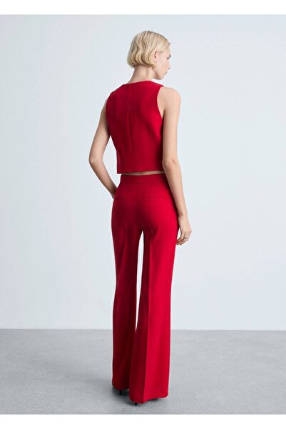 MANGO Woman Wideleg kumaş pantolon