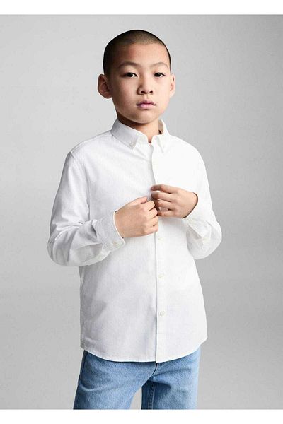 MANGO Kids Πουκάμισο Oxford από 100% βαμβάκι