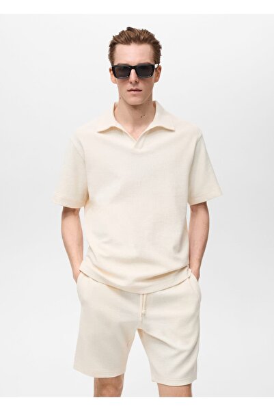 MANGO Man Polo-Shirt aus gerippter Baumwolle mit Formgebung
