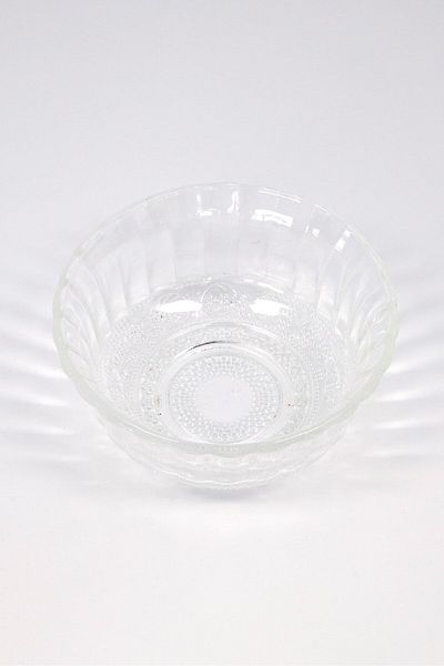 Muy Mucho Embossed Glass Bowl, Transparent