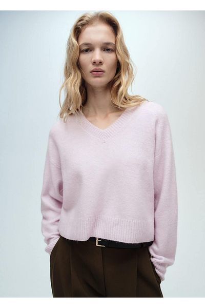MANGO Woman V-Neck Knitwear Sweater