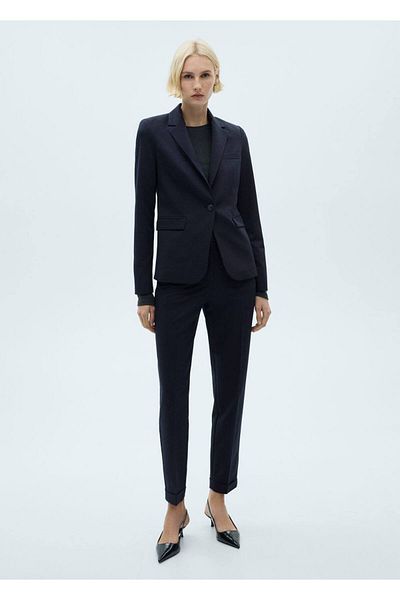 MANGO Woman Straight cut fabric pants