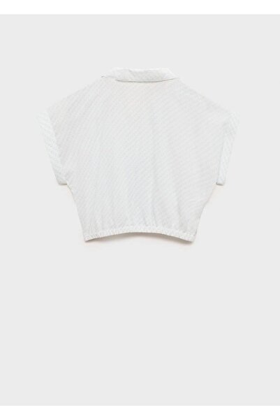 MANGO Kids Crop Knot Detailed Blouse