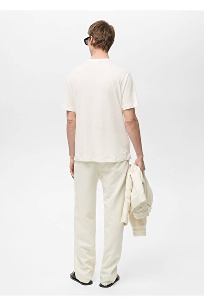 MANGO Man Λινό T-Shirt Slim Fit