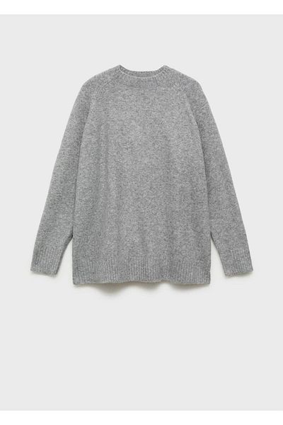 MANGO Woman Cotton Linen Round Collar Knitwear Sweater