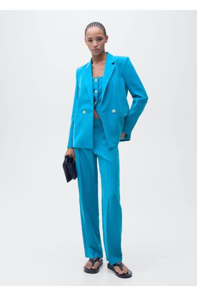 MANGO Woman Pantaloni din stofa cu croiala dreapta