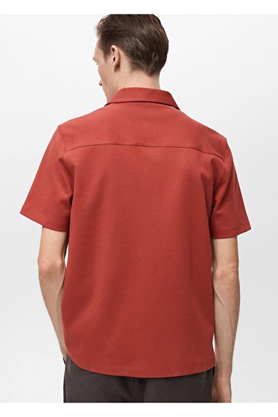 MANGO Man Göğsü cepli koton gömlek