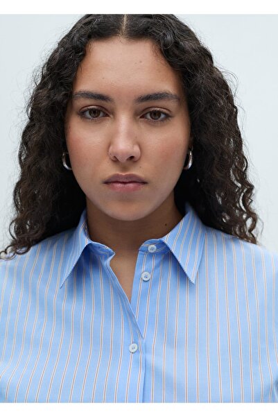 MANGO Woman Normal pamuk lyocell karışımlı gömlek