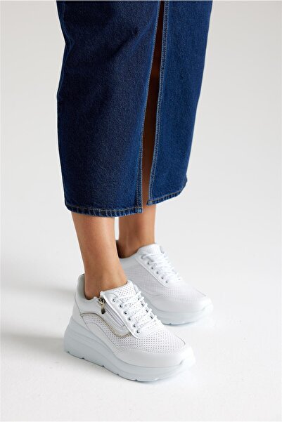 Alphus Flet Wedge Sole Zippered Casual Women's Sports Shoes