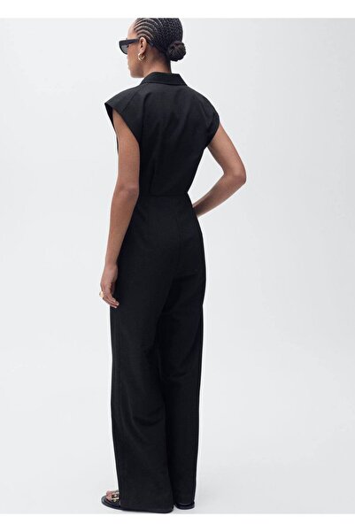 MANGO Woman Kemerli düz kesim tulum