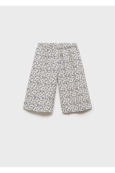 MANGO Baby Floral Patterned Straight Cut Pants