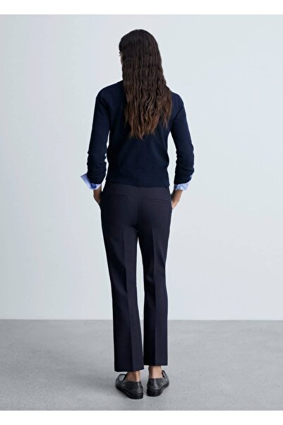 MANGO Woman Pensli Düz Kesim Pantolon